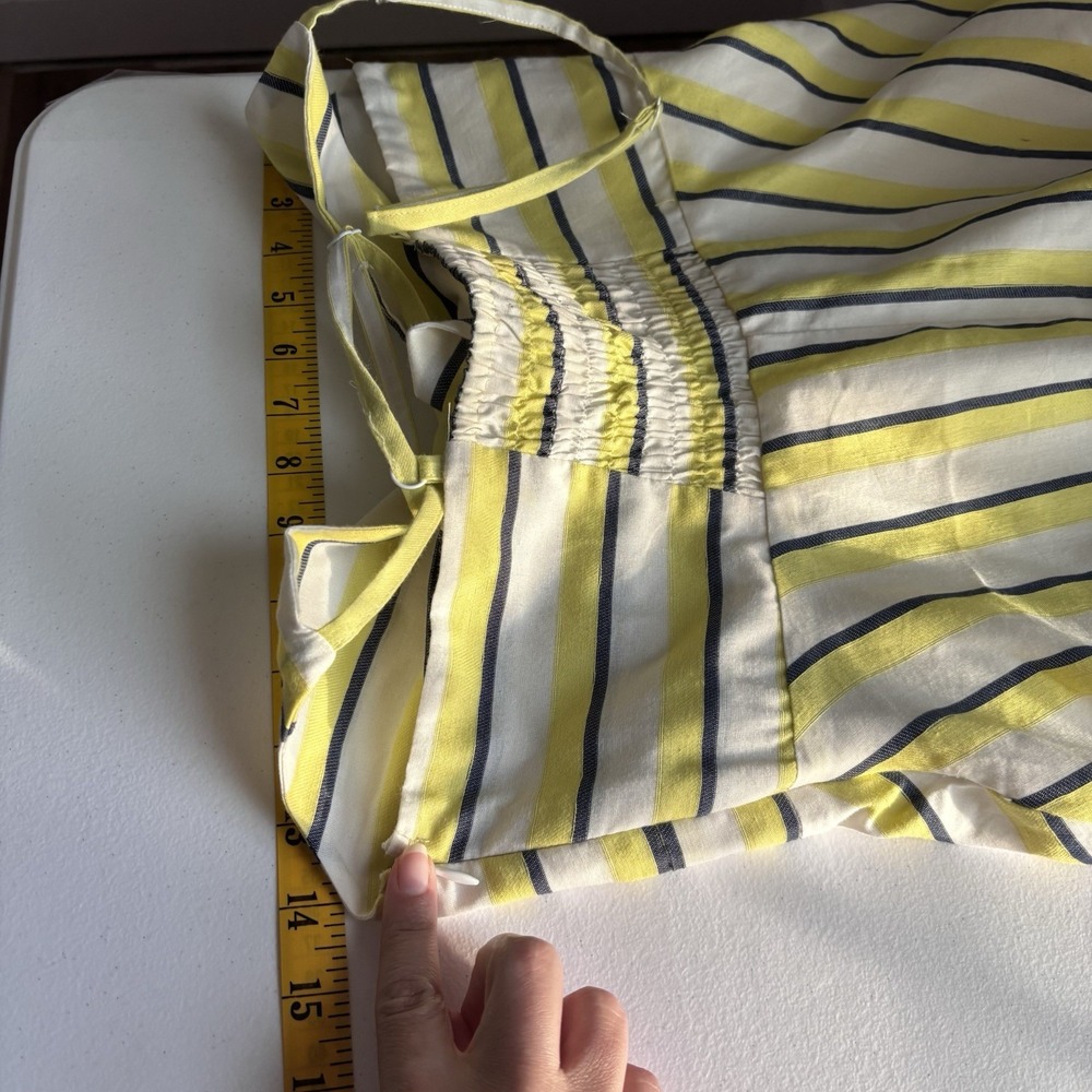 cupcakes and cashmere Women's Kerria Babydoll Top Size XS Yellow Stripe Coastal - Picture 9 of 10
